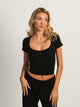 HARLOW SQUARENECK SEAMLESS TEE - BLACK HARLOW - Boathouse USA