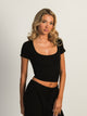 HARLOW SQUARENECK SEAMLESS TEE - BLACK HARLOW - Boathouse USA