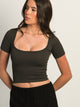 HARLOW SQUARENECK SEAMLESS TEE - CHARCOAL HARLOW - Boathouse USA