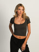 HARLOW SQUARENECK SEAMLESS TEE - CHARCOAL HARLOW - Boathouse USA