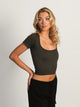 HARLOW SQUARENECK SEAMLESS TEE - CHARCOAL HARLOW - Boathouse USA