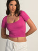 HARLOW SQUARENECK SEAMLESS TEE - FUSCHIA HARLOW - Boathouse USA
