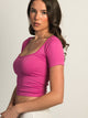 HARLOW SQUARENECK SEAMLESS TEE - FUSCHIA HARLOW - Boathouse USA