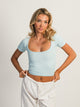 HARLOW SQUARENECK SEAMLESS TEE - LIGHT BLUE HARLOW - Boathouse USA