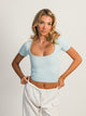 HARLOW SQUARENECK SEAMLESS TEE - LIGHT BLUE HARLOW - Boathouse USA