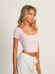 HARLOW SQUARENECK SEAMLESS TEE - LIGHT PINK HARLOW - Boathouse USA