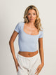 HARLOW SQUARENECK SEAMLESS TEE - PERIWINKLE HARLOW - Boathouse USA