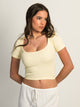 HARLOW SQUARENECK SEAMLESS TEE - YELLOW HARLOW - Boathouse USA