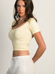 HARLOW SQUARENECK SEAMLESS TEE - YELLOW HARLOW - Boathouse USA