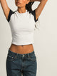 HARLOW MISSY RAGLAN TEE - CLOUD