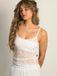 HARLOW LACEY TANK TOP - WHITE HARLOW - Boathouse USA