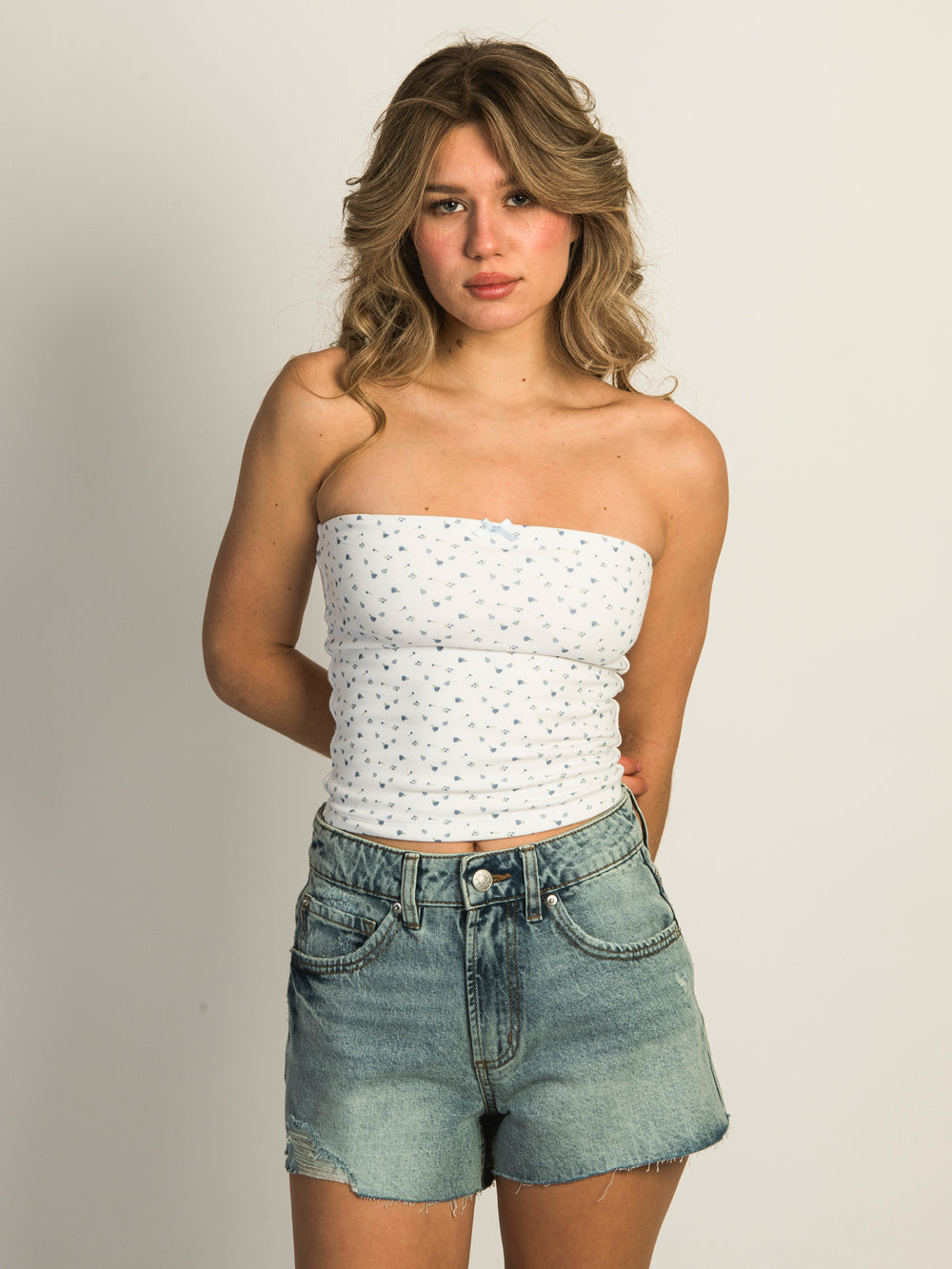 HARLOW BAILEY DITSY TUBE TOP - WHITE