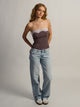 HARLOW VEGAS TUBE TOP - BROWN/PINK