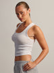 HARLOW ESSENTIAL SQUARENECK TANK - WHITE HARLOW - Boathouse USA