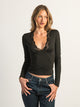 HARLOW EVELYN LACE LONGSLEEVE - BLACK