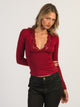 HARLOW PARTY EVELYN LACE LONGSLEEVE - BURGUNDY HARLOW - Boathouse USA
