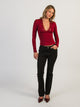 HARLOW PARTY EVELYN LACE LONGSLEEVE - BURGUNDY HARLOW - Boathouse USA