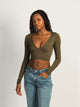 HARLOW TORI VNECK LONG SLEEVE - ARMY HARLOW - Boathouse USA