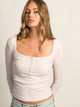 HARLOW DAPHNE LONG SLEEVE HENLEY - PINK HARLOW - Boathouse USA