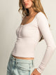 HARLOW DAPHNE LONG SLEEVE HENLEY - PINK HARLOW - Boathouse USA