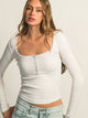HARLOW DAPHNE LONG SLEEVE HENLEY MELANGE - CLOUD HARLOW - Boathouse USA