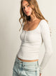 HARLOW DAPHNE LONG SLEEVE HENLEY MELANGE - CLOUD HARLOW - Boathouse USA