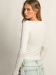 HARLOW DAPHNE LONG SLEEVE HENLEY MELANGE - CLOUD HARLOW - Boathouse USA