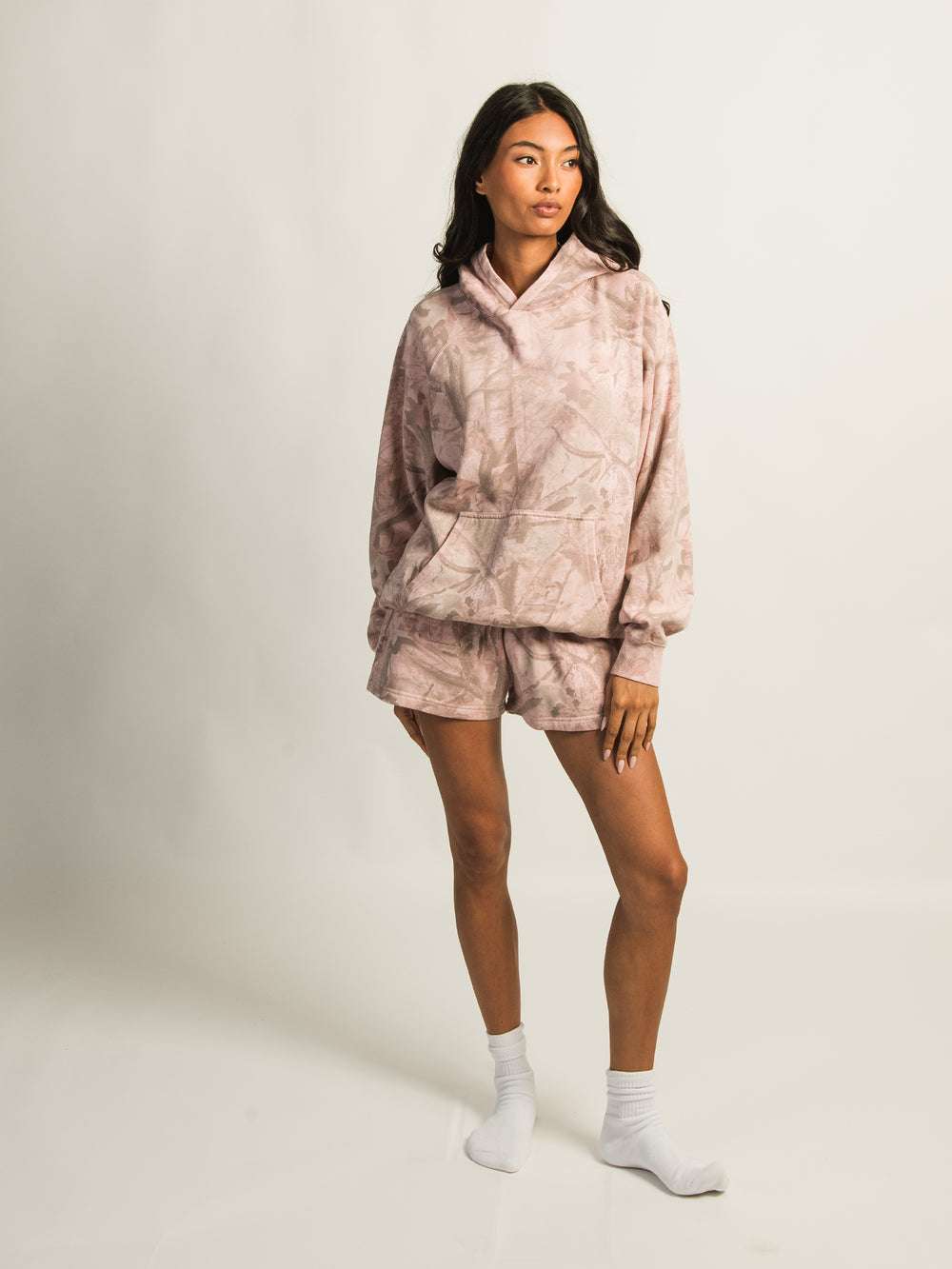 HARLOW CLOUD HOODIE - PINK CAMO