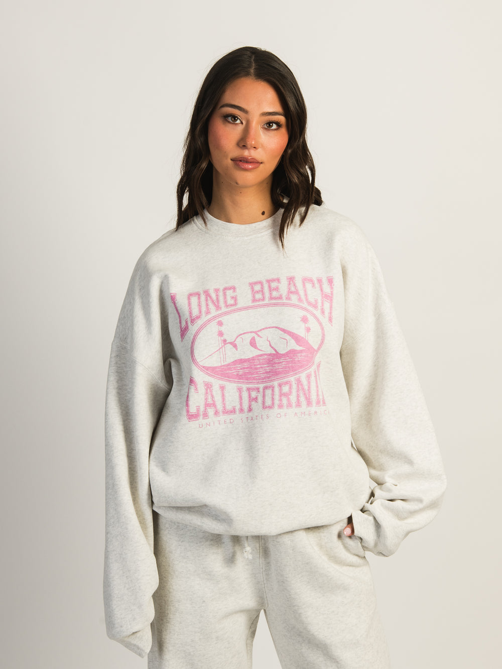 HARLOW MICHELLE PRINT CREWNECK - LONG BEACH