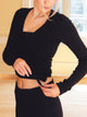 HARLOW GIA WRAP SWEATER - BLACK HARLOW - Boathouse USA