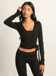 HARLOW GIA WRAP SWEATER - BLACK