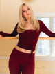 HARLOW GIA WRAP SWEATER - BURGUNDY HARLOW - Boathouse USA
