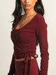 HARLOW GIA WRAP SWEATER - BURGUNDY HARLOW - Boathouse USA