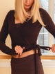 HARLOW GIA WRAP SWEATER - CHOCOLATE HARLOW - Boathouse USA