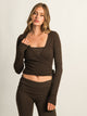 HARLOW GIA WRAP SWEATER - CHOCOLATE HARLOW - Boathouse USA
