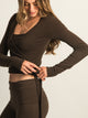 HARLOW GIA WRAP SWEATER - CHOCOLATE HARLOW - Boathouse USA