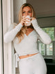 HARLOW GIA WRAP SWEATER MELANGE - CLOUD