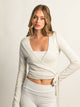 HARLOW GIA WRAP SWEATER MELANGE - CLOUD HARLOW - Boathouse USA