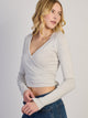 HARLOW GIA WRAP SWEATER MELANGE - CLOUD HARLOW - Boathouse USA