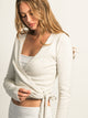 HARLOW GIA WRAP SWEATER MELANGE - CLOUD
