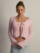 HARLOW KRISTY CROCHET LONGSLEEVE - BABY PINK HARLOW - Boathouse USA