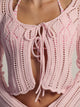 HARLOW KRISTY CROCHET LONGSLEEVE - BABY PINK HARLOW - Boathouse USA