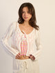 HARLOW KRISTY CROCHET LONG SLEEVE - WHITE HARLOW - Boathouse USA