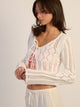 HARLOW KRISTY CROCHET LONG SLEEVE - WHITE HARLOW - Boathouse USA