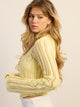 HARLOW KRISTY CROCHET LONG SLEEVE - YELLOW HARLOW - Boathouse USA