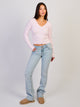 HARLOW PAIGE V - NECK SWEATER - BABY PINK HARLOW - Boathouse USA