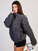 HARLOW COCO SHERPA ZIP - CHARCOAL HARLOW - Boathouse USA
