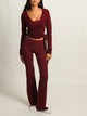 HARLOW GIA FOLDOVER PANT - BURGUNDY HARLOW - Boathouse USA