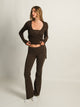 HARLOW GIA FOLDOVER PANT - CHOCOLATE HARLOW - Boathouse USA
