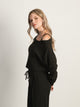 HARLOW OFF THE SHOULDER WAFFLE LONG SLEEVE - BLACK HARLOW - Boathouse USA